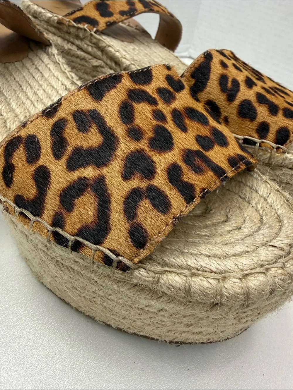 Marc Fisher Leopard Print Espadrille Platform Sandals size 10